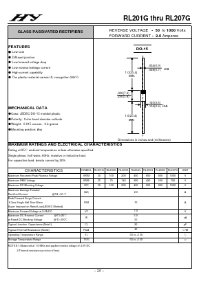 RL201G Datasheet PDF HY ELECTRONIC CORP.