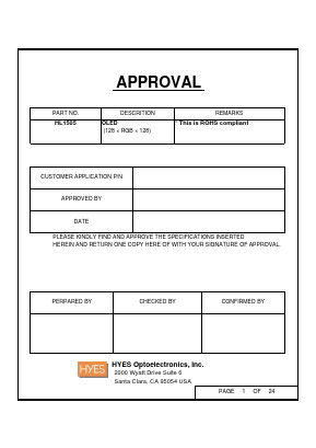 HL1505 Datasheet PDF HYES Optoelectronics, Inc.