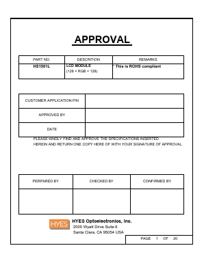 HS1501L Datasheet PDF HYES Optoelectronics, Inc.