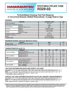 R329-02 Datasheet PDF Hamamatsu Photonics