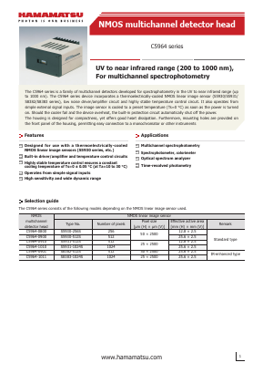 C5964-0901 Datasheet PDF Hamamatsu Photonics