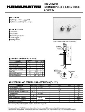 L7060-02 Datasheet PDF Hamamatsu Photonics