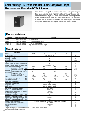 H7468 Datasheet PDF Hamamatsu Photonics