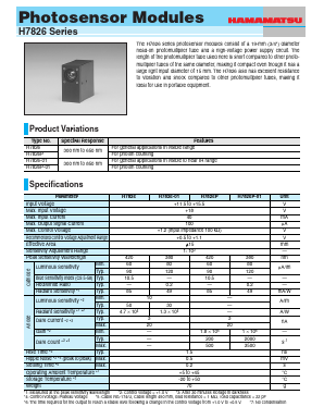 H7826P-01 Datasheet PDF Hamamatsu Photonics