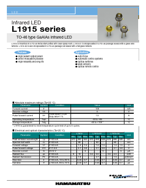 L1915-02 Datasheet PDF Hamamatsu Photonics
