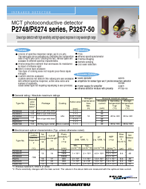 P2748 Datasheet PDF Hamamatsu Photonics