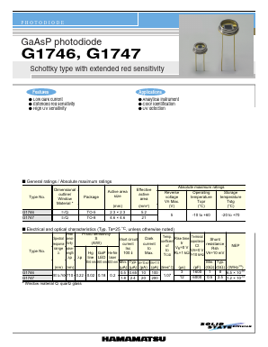 G1746 Datasheet PDF Hamamatsu Photonics