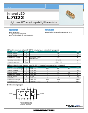 L7022 Datasheet PDF Hamamatsu Photonics