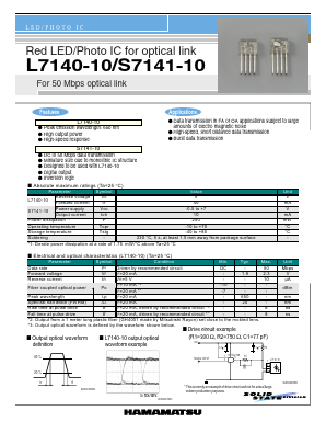 L7141-10 Datasheet PDF Hamamatsu Photonics