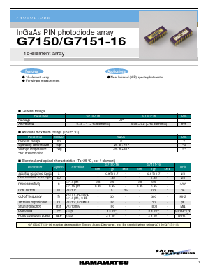 G7150 Datasheet PDF Hamamatsu Photonics