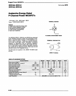 IRF9142 Datasheet PDF Harris Semiconductor