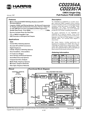 CD22354A Datasheet PDF Harris Semiconductor