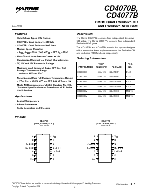 CD4077B Datasheet PDF Harris Semiconductor