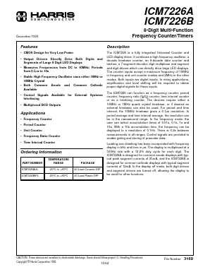 ICM7226A Datasheet PDF Harris Semiconductor