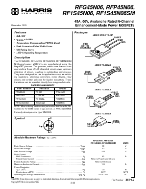 RFP45N06 Datasheet PDF Harris Semiconductor