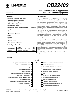 CD22402 Datasheet PDF Harris Semiconductor