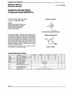 IRFF9131 Datasheet PDF Harris Semiconductor