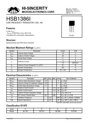 HSB1386I Datasheet PDF Hi-Sincerity Microelectronics