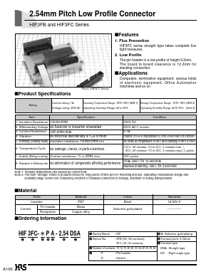 HIF3FB-14DA-2.54DS Datasheet PDF HIROSE ELECTRIC