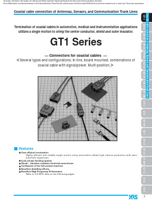 GT1-1P-DSA Datasheet PDF HIROSE ELECTRIC