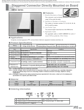 HIF2C-10DT-1.27R(01) Datasheet PDF HIROSE ELECTRIC