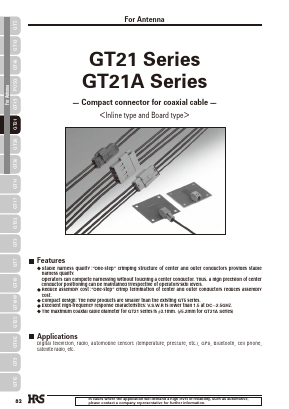GT21A Datasheet PDF HIROSE ELECTRIC