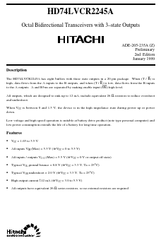 HD74LVCR2245A Datasheet PDF Hitachi -> Renesas Electronics