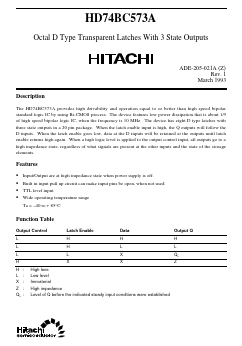 HD74BC573A Datasheet PDF Hitachi -> Renesas Electronics