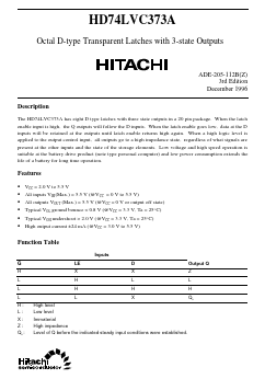 HD74LVC373A Datasheet PDF Hitachi -> Renesas Electronics