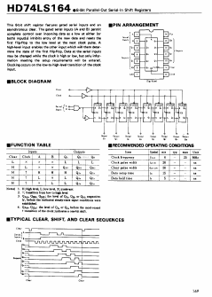 HD74LS164 Datasheet PDF Hitachi -> Renesas Electronics