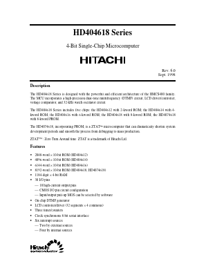 HD404616H Datasheet PDF Hitachi -> Renesas Electronics