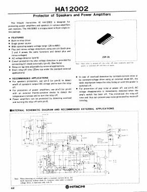 HA12002 Datasheet PDF Hitachi -> Renesas Electronics