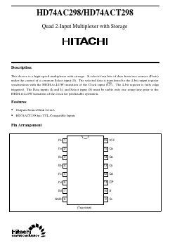 HD74AC298 Datasheet PDF Hitachi -> Renesas Electronics