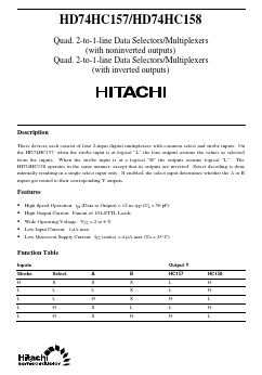 HD74HC158 Datasheet PDF Hitachi -> Renesas Electronics