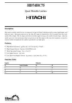 HD74HC75 Datasheet PDF Hitachi -> Renesas Electronics