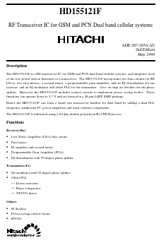 HD155121F Datasheet PDF Hitachi -> Renesas Electronics