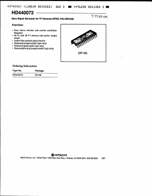 HD440072 Datasheet PDF Hitachi -> Renesas Electronics