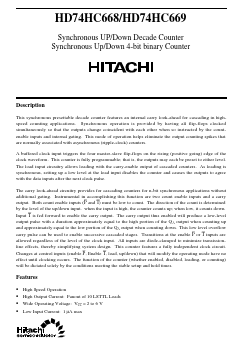 HD74HC668 Datasheet PDF Hitachi -> Renesas Electronics