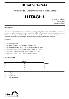 HD74LVC16244A Datasheet PDF Hitachi -> Renesas Electronics