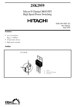 2SK2959 Datasheet PDF Hitachi -> Renesas Electronics