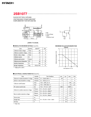 2SB1077 Datasheet PDF Hitachi -> Renesas Electronics