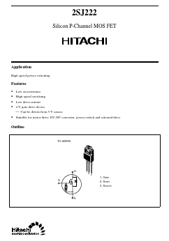 2SJ222 Datasheet PDF Hitachi -> Renesas Electronics