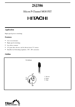 2SJ386 Datasheet PDF Hitachi -> Renesas Electronics