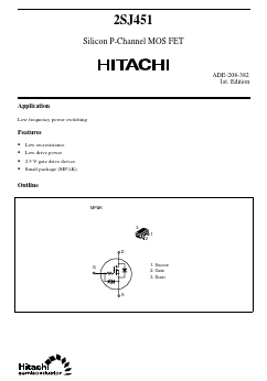 2SJ451 Datasheet PDF Hitachi -> Renesas Electronics