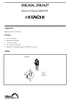 2SK1626 Datasheet PDF Hitachi -> Renesas Electronics