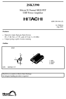 2SK3390 Datasheet PDF Hitachi -> Renesas Electronics