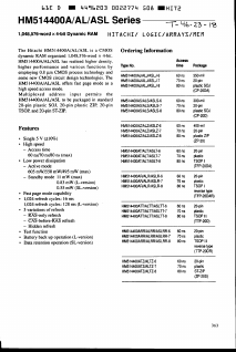 HM514400ASLTT-7 Datasheet PDF Hitachi -> Renesas Electronics