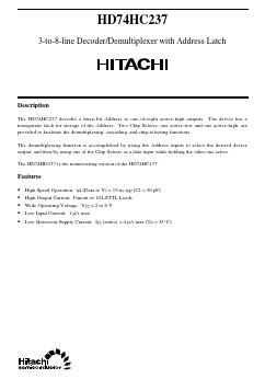 HD74HC237 Datasheet PDF Hitachi -> Renesas Electronics