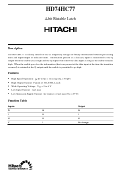 HD74HC77 Datasheet PDF Hitachi -> Renesas Electronics