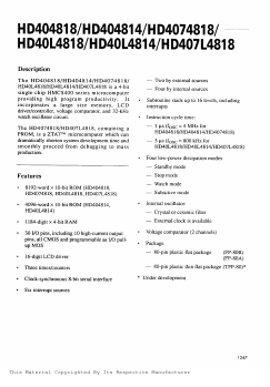 HD404818H Datasheet PDF Hitachi -> Renesas Electronics